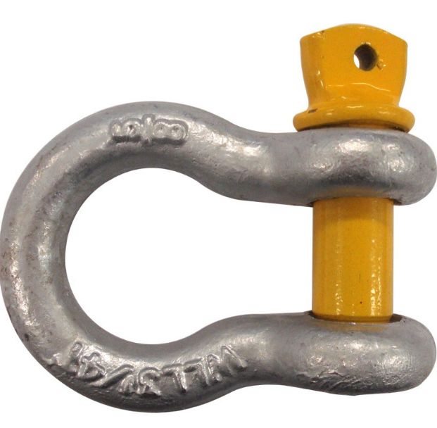 SHACKLE D GALVANISED M11 X 13 GRADE S GOLD PIN ( WLL 1.5 T) 
